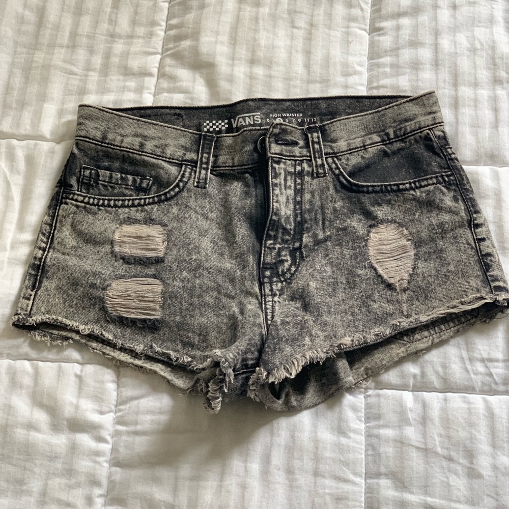 Vans high wasted acid wash distressed shorts